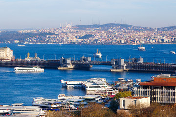 Obraz premium Cityscape of Historical Center Istanbul Golden Horn