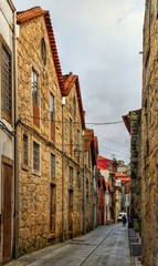 Port Wine Cellars streets in Vila Nova de Gaia, Portugal