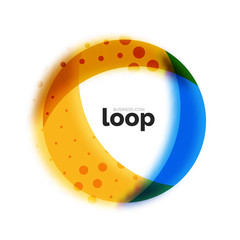 Loop circle business icon, created with glass transparent color shapes