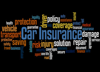 Car insurance word cloud concept 3