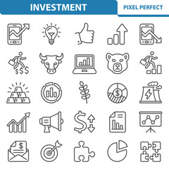 Investment Icons. Professional, pixel perfect icons depicting various investment and business concepts. EPS 8 format.
