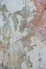 Vitrage gordijnen Verweerde muur Cracked and peeling paint old wall background. Classic grunge texture.