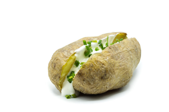 ofenkartoffel folienkartoffel kartoffel isoliert freigestellt auf weißen Hintergrund, Freisteller