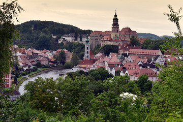 Fototapeta na wymiar Cesky Krumlov and the Vltava River, Bohemia, Czech Republic