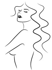 Exciting woman with closed eyes