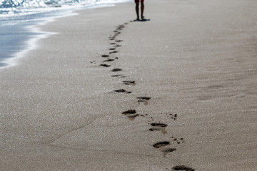 Footprints on beach
