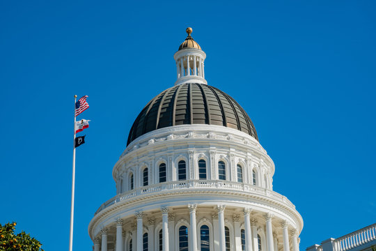 Exterior view of the historical California State Capitol