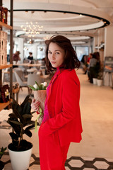 Beautiful girl in a coffee house