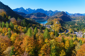 Hohenschwangau lake near  Neuschwanstein Castle, Bavaria, Germany