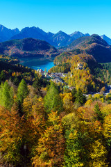 Hohenschwangau lake near  Neuschwanstein Castle, Bavaria, Germany