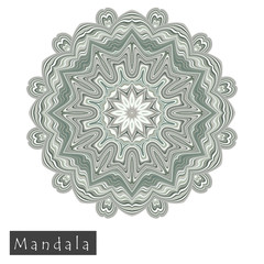 Made of thin lines detailed mandala.