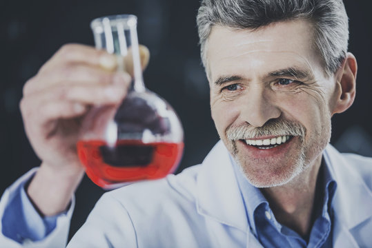 chemistry or science concept. Senior chemistry professor working  in  laboratory