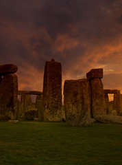Sunset over Stonehenge, England. 