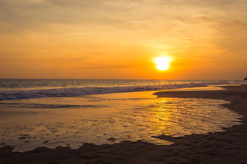 Landscape of sunset on the beach