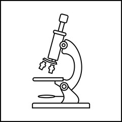 Microscope Icon, Laboratory Magnification Instrument