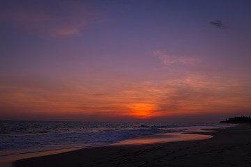 Fototapeta premium Landscape of sunset on the beach