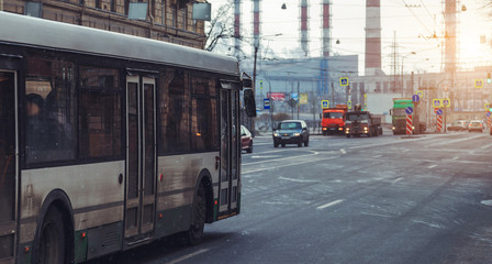 Fototapeta na wymiar public transport in the city