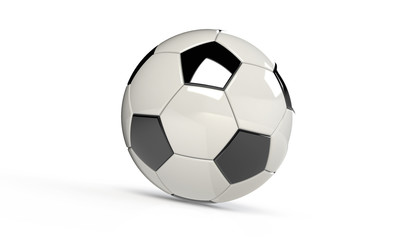 Fototapeta premium football soccer ball isolated on white the football is pink blue orange white black blue