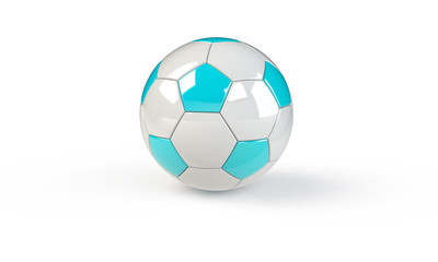Fototapeta na wymiar football soccer ball isolated on white the football is pink blue orange white black blue