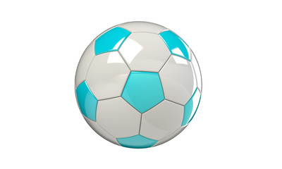 football soccer ball isolated on white the football is pink blue orange white black blue