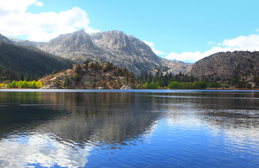 June lake in eastern Sierra mountains