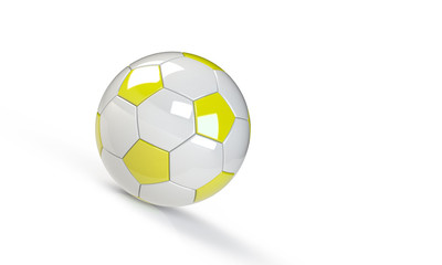 football soccer ball isolated on white the football is pink blue orange white black blue