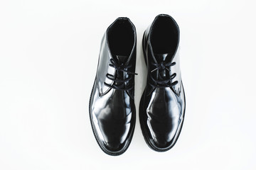 Male shoes high angle view