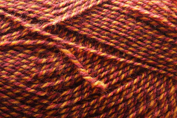 Colorful yarn wool closeup. Knitting supplies, knitting yarn for handmade winter clothes.