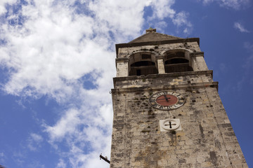 Fototapeta na wymiar Old church tower in Trogir, Croatia