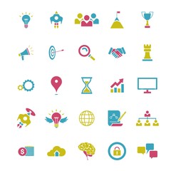 Business planning startup colorful icons © tatoman