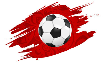 soccer ball on red splash background