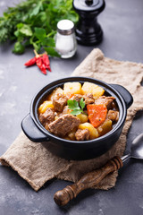 Beef stew with potato and carrot