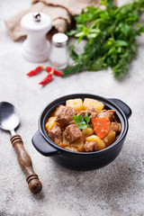 Beef stew with potato and carrot