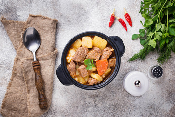 Beef stew with potato and carrot