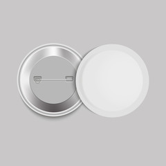 Realistic white badge. Vector illustration.