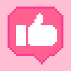 8 bit thumb up icon 