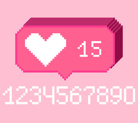 8 bit like bubble icon with digits