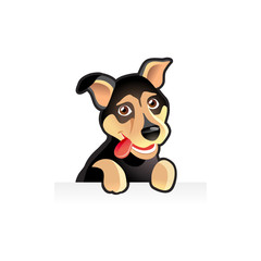Cute dog puppy cartoon illustration