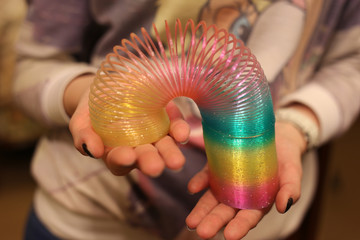 toy rainbow hands