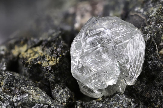 natural diamond nestled in kimberlite