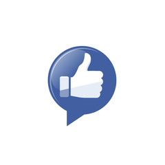 Like speech bubble button thumb up stock illustration