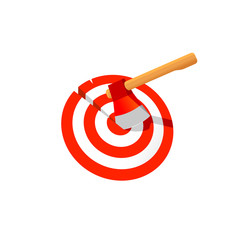 Axe in the target bullseye illustration
