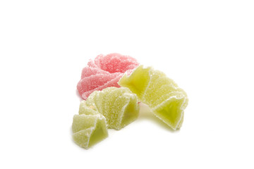 Colorful marmalade isolated on the white background