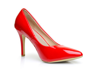 Sexy Red Shoe with Stiletto High Heel, Cut Out.