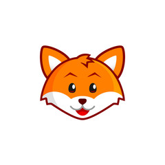Cute friendly fox cartoon illustration
