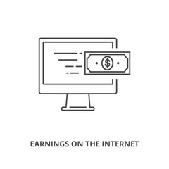 Fototapeta na wymiar Earnings on the internet icons outline style