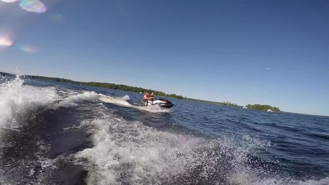 gopro seadoo riding away from other seadoo friends