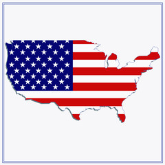 United States of America Map. Illustration.