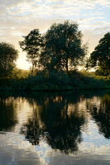 Fototapeta na wymiar sunset river