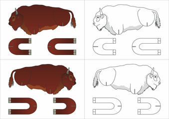 template toy aurochs made of paper for children